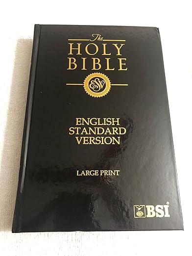 THE HOLY BIBLE (ESV) LARGE PRINT EDITION Contains Old and New Testament BSI Hardcover