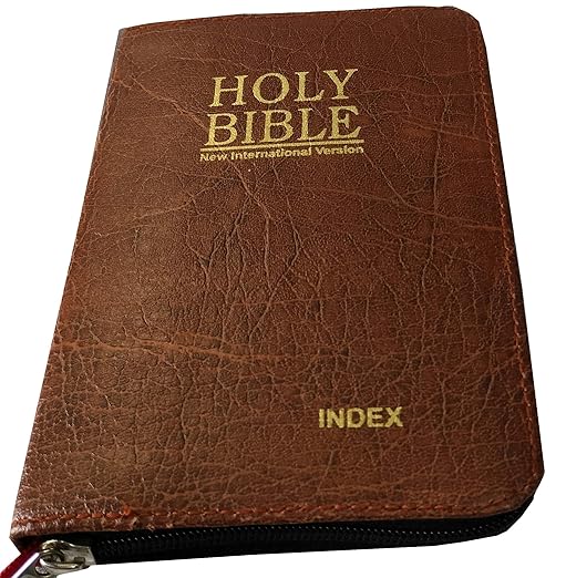 NIV Mini Compact Bible Thumb index/ZIP Brown (Red Letter) Contains Old and New Testament BSI Imitation Leather