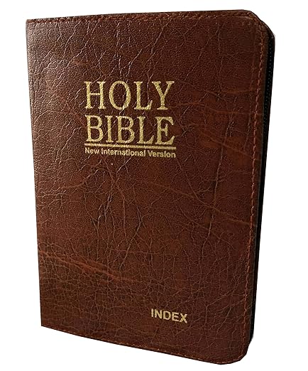 NIV Mini Compact Bible Thumb index/ZIP Brown (Red Letter) Contains Old and New Testament BSI Imitation Leather