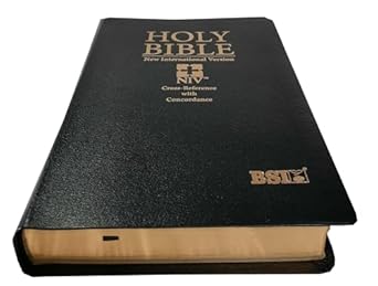 NIV Regular BL Black Bible - Amity (New International Version) Red Letter Cross-Reference with Concordance BSI Leather Bound
