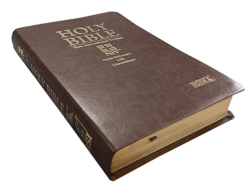 Holy Bible (NIV) New International Version (Red Letter) Cross-Reference with Concordance Brown BSI Leather Bound