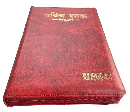Holy Bible Marathi Regular Vinyl with Zip/Index Burgundy Containing Old and New Testament Leather Bound