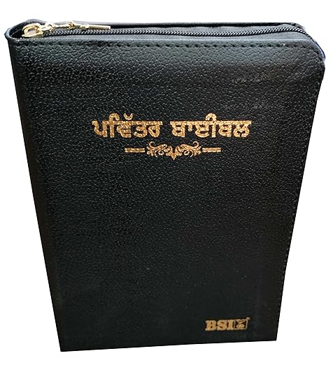 Punjabi Pocket Bible black Vinyl with Zipper/Index O.V. new font 2023 BSI