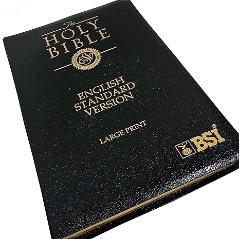 ESV Large Print Bible (English Standard Version) Contains Both Testament Concordance-Map Leather Leather Bound