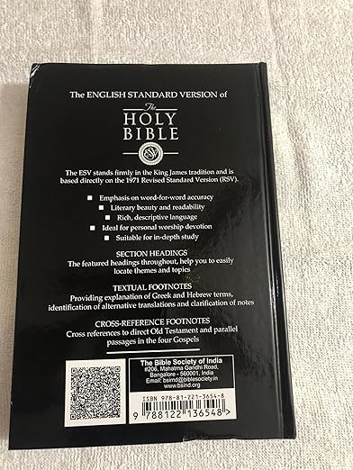 THE HOLY BIBLE (ESV) LARGE PRINT EDITION Contains Old and New Testament BSI Hardcover
