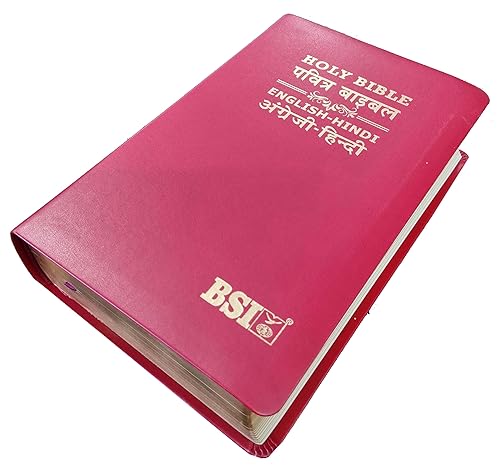 Hindi English Diglot Bible Regular Size PU Leather Burgundy Cover Containing Old and New Testament BSI (Updated Size 2025)