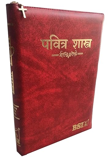 Holy Bible Marathi Regular Vinyl with Zip/Index Burgundy Containing Old and New Testament Leather Bound