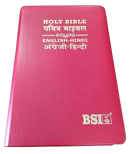 Hindi English Diglot Bible Regular Size PU Leather Burgundy Cover Containing Old and New Testament BSI (Updated Size 2025)