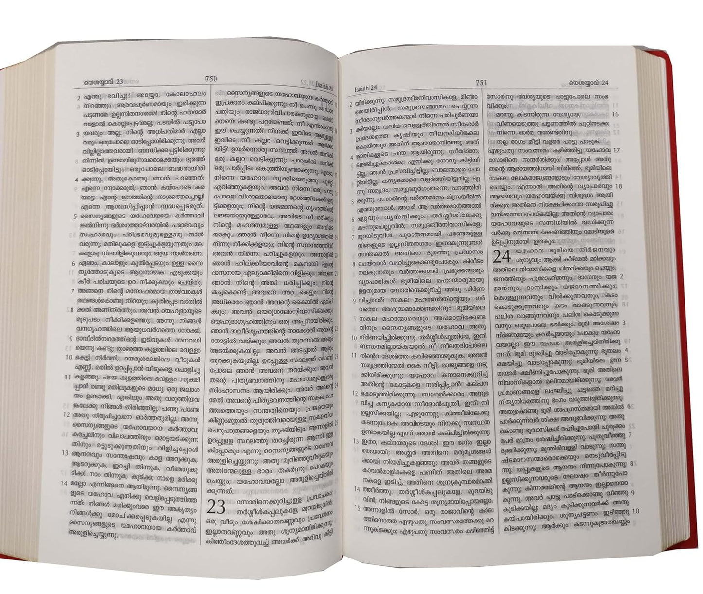Malayalam Classic Plus Bible (Red Letter) Leather Bound Burgundy with Gold Lettering Conatining Old and New Testament BSI Imitation Leather