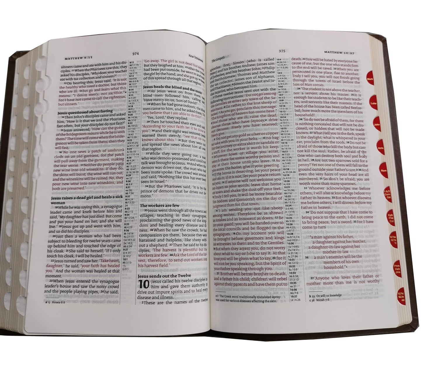 Holy Bible (NIV) New International Version (Red Letter) Cross-Reference with Concordance Brown BSI Leather Bound