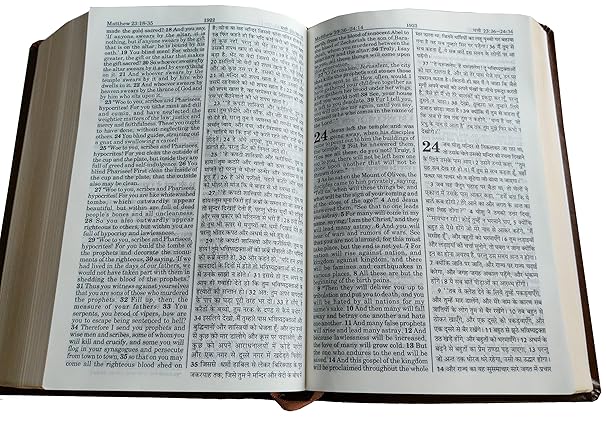 English (ESV) - Hindi (O.V.) Diglot Bible Regular (Navy Blue) PU (NAP) Yapp Containing Old and New Testament (Updated Size) BSI