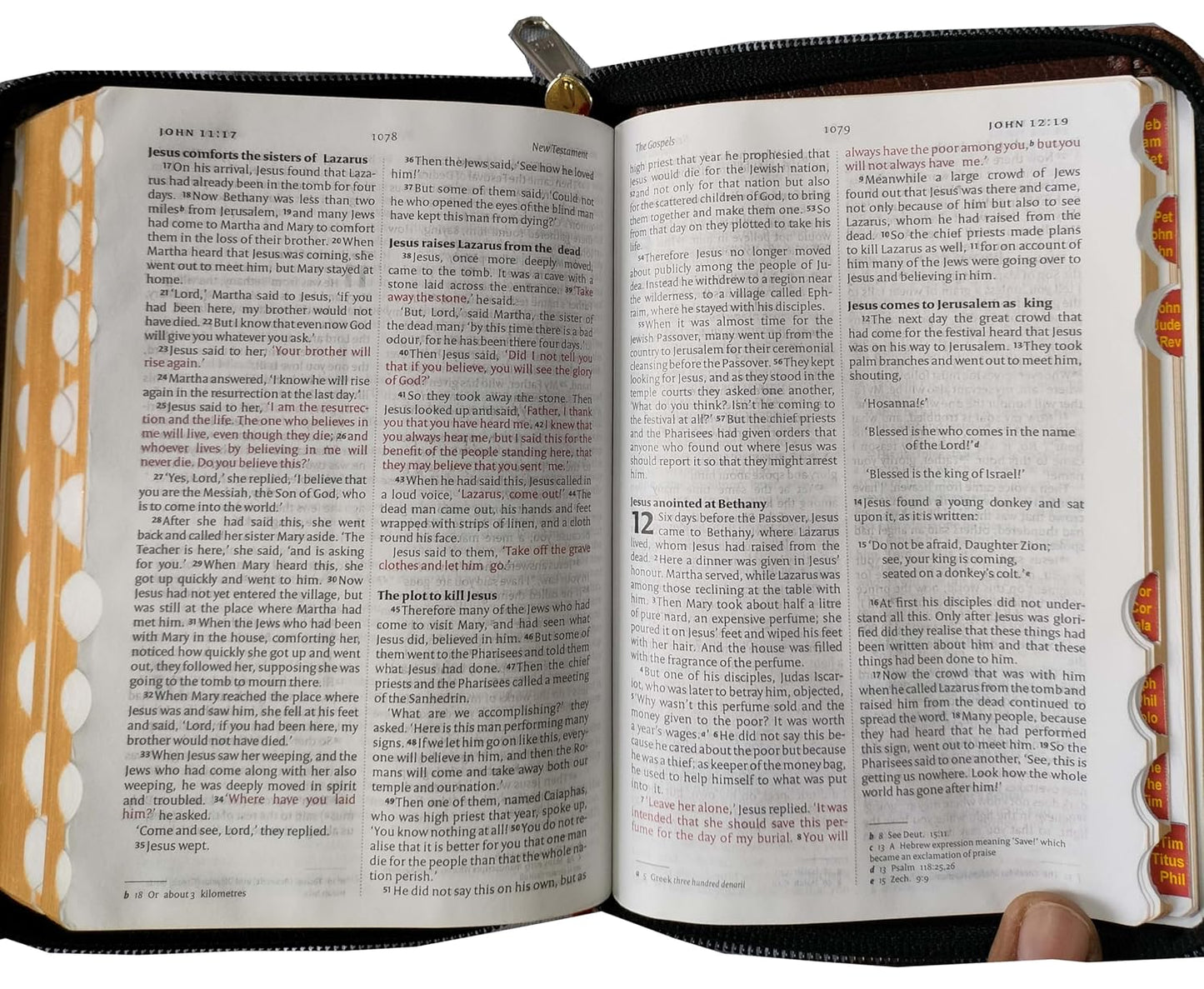 Bible NIV Mini Compact Thumb index/ZIP (Red Letter) Black Contains Old and New Testament BSI Imitation Leather