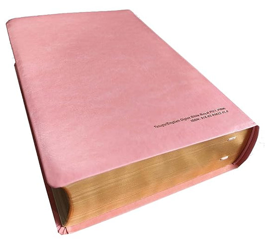 Telugu (O.V.) - English (ESV) Diglot Royal L Pink PU Yapp Contains Old and New Testament BSI