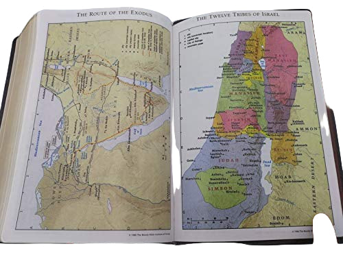 Open book showing maps of the Route of the Exodus and the Twelve Tribes of Israel.